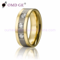 2 Tone Gld 8mm Plated Tungsten Metal Rings